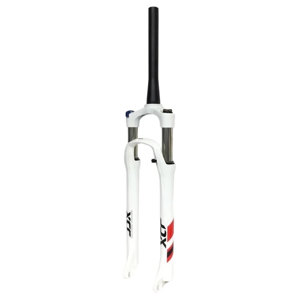 Suntour XCR 29″ Fork 80mm Travel Tapered QR 9×100 White MTB Suspension Lockout
