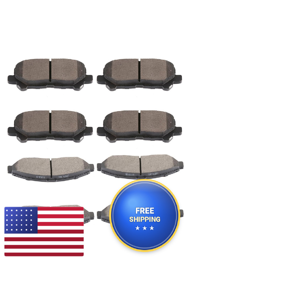 Scitoo Disc Brake Pads Kits Front Rear 8Pcs Brake Pads Set Fit For Honda For