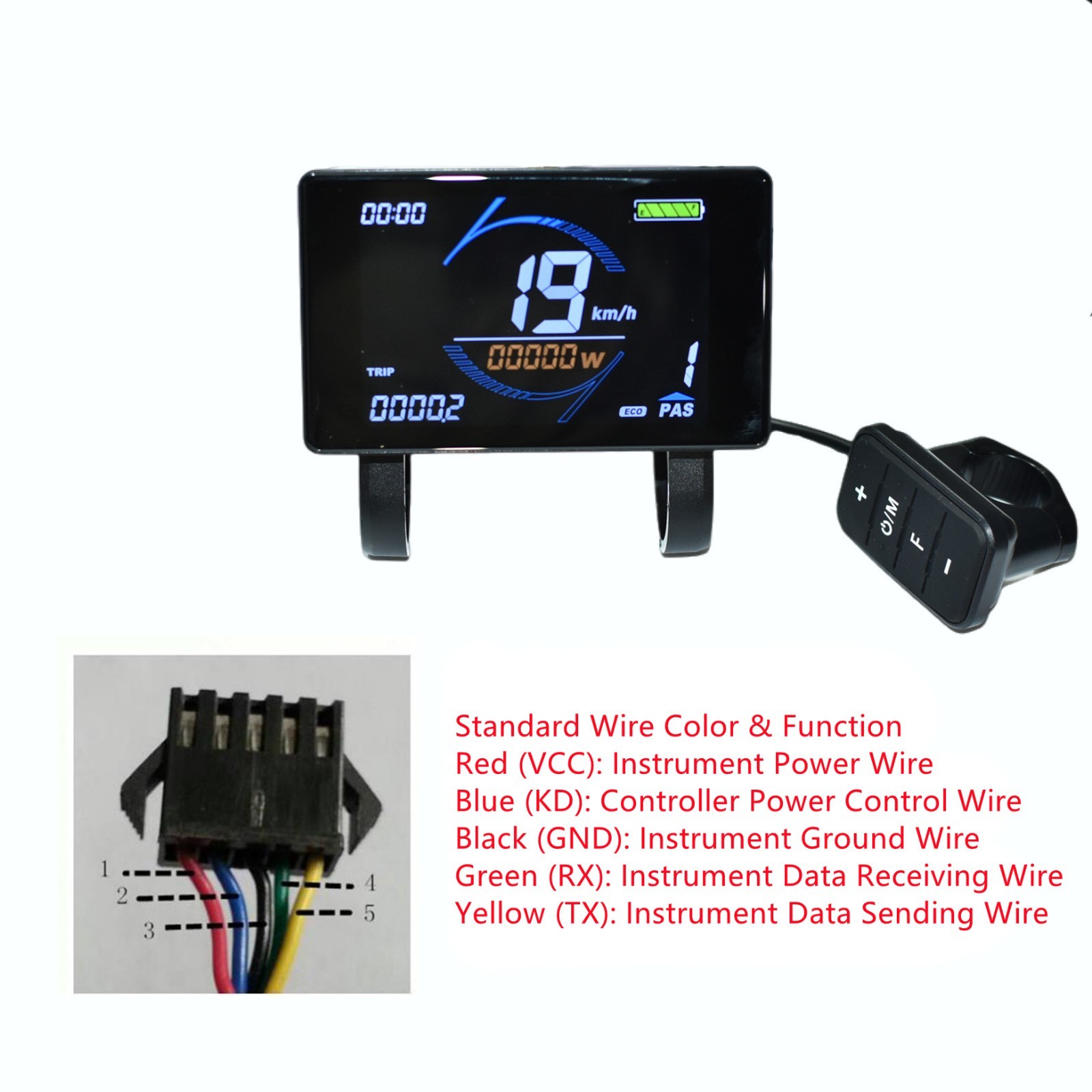 E-Bike T7S Display Meter/Control Panel Electric Bicycle SM plug