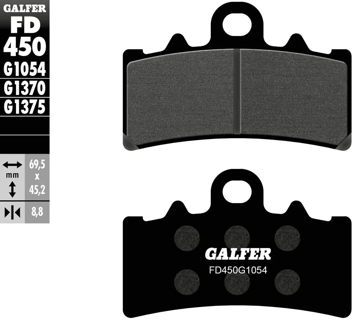 Galfer Brake Pads FD450 Brake Pad FD450 G1054 Bio Standard