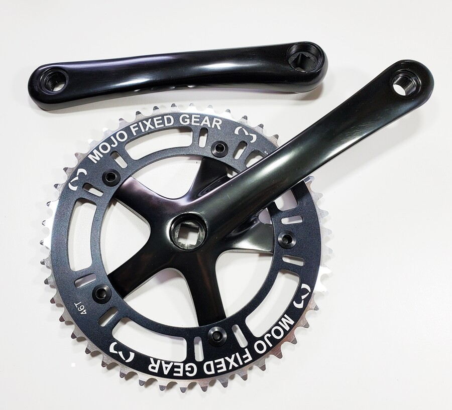 MOJO Fixed gear Single Track Cranks Crankset Black 170mm 46t Black – BB option