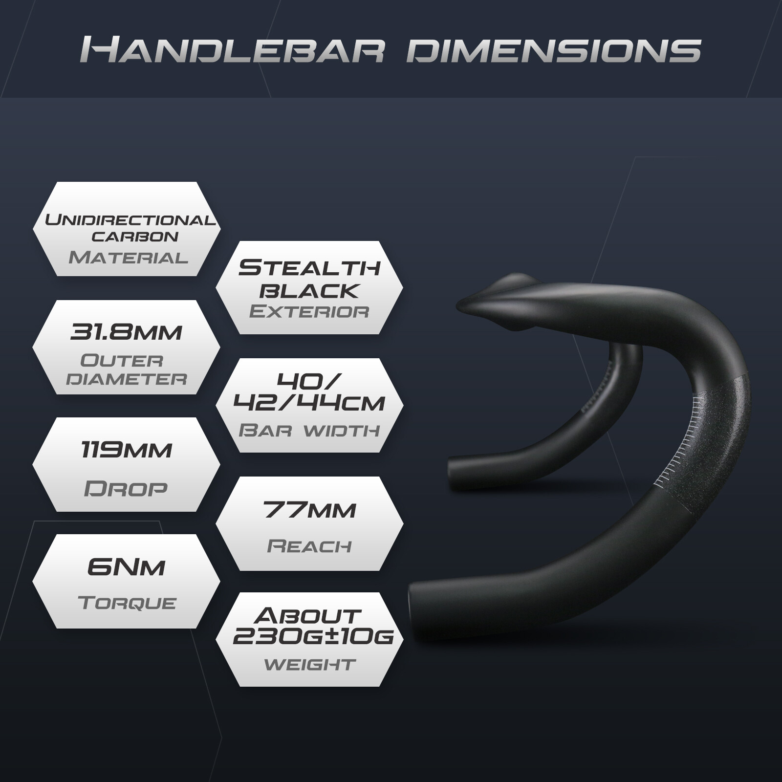 400/420/440mm Road Handlebar 31.8 Carbon Fiber New Arrival Cycling Bent Drop Bar