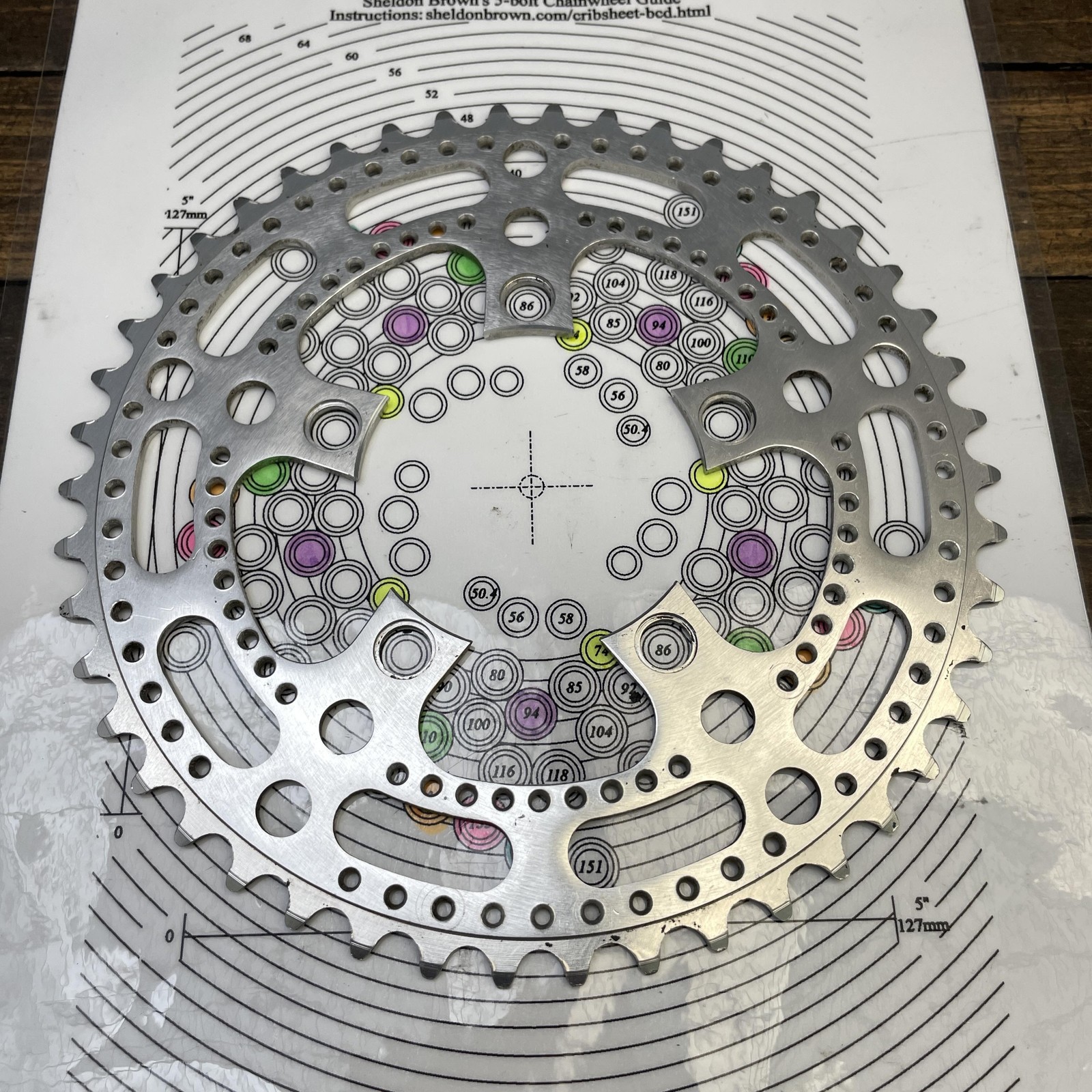 Vintage Stronglight Chainring 46 Tooth Alloy 5 Arm 86 BCD Drillium Road 46t