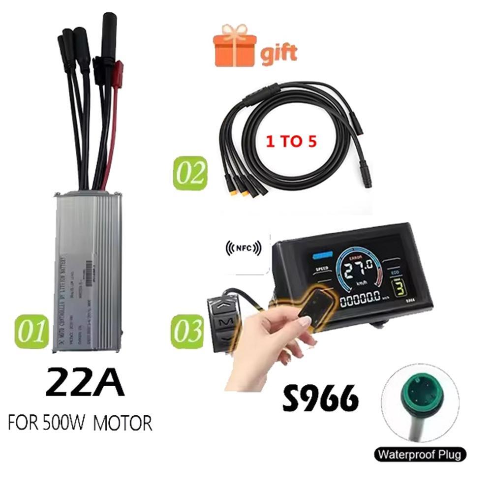 36/48V 250/350/500W 15/22A eBike Square Wave Controller Display & Thumb Throttle