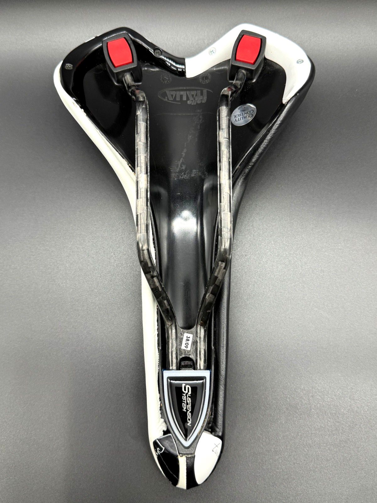 NOS Selle Italia Turbomatic White Black Bike Saddle Carbon Rails 2009