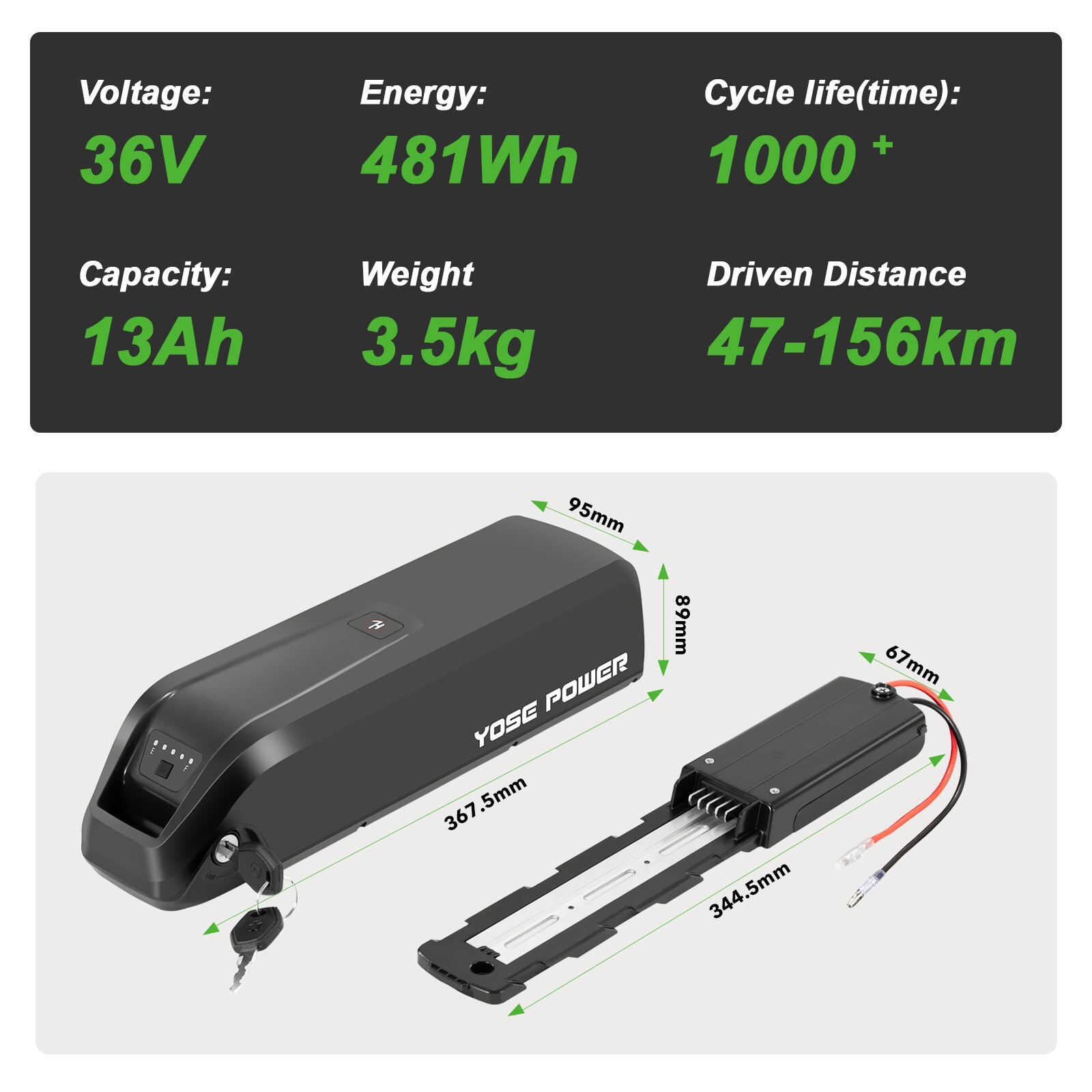 Electric Bike Battery 36V 48V 13Ah Hey bike Jasion Bicycle Ebike Battery 36V 48V
