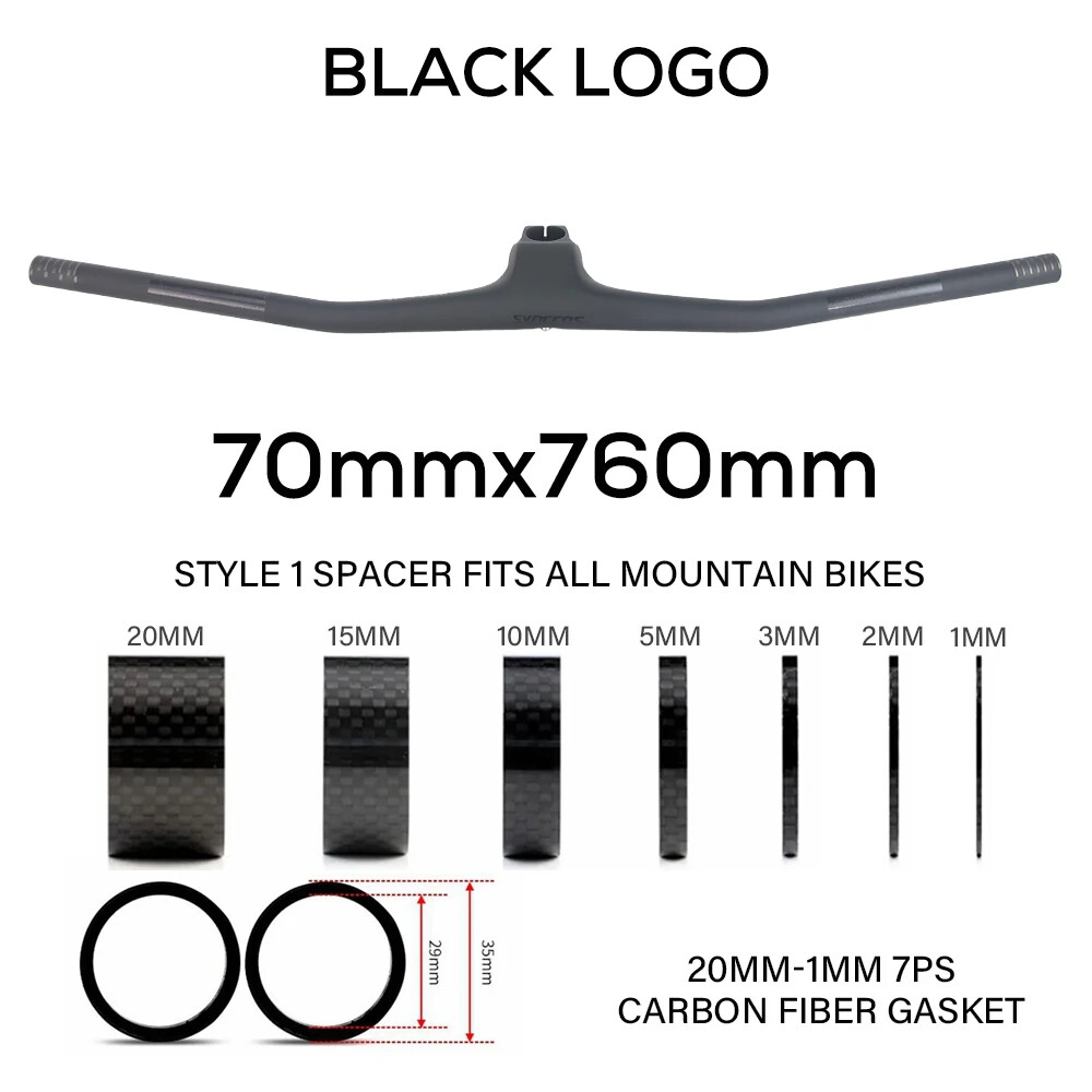 Carbon Fiber MTB Bicycle Integrated Handlebars 720/740mm Stem Angle -20°