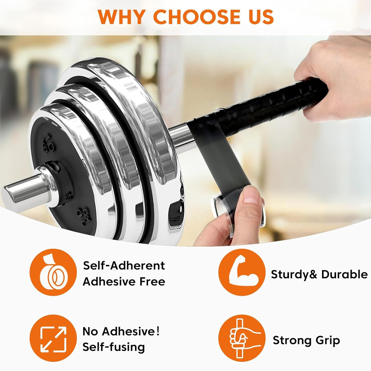 Grip Tape – Silicone Tape, Grip Tape for Handles, Rubber Wrap for Pull up Bars,