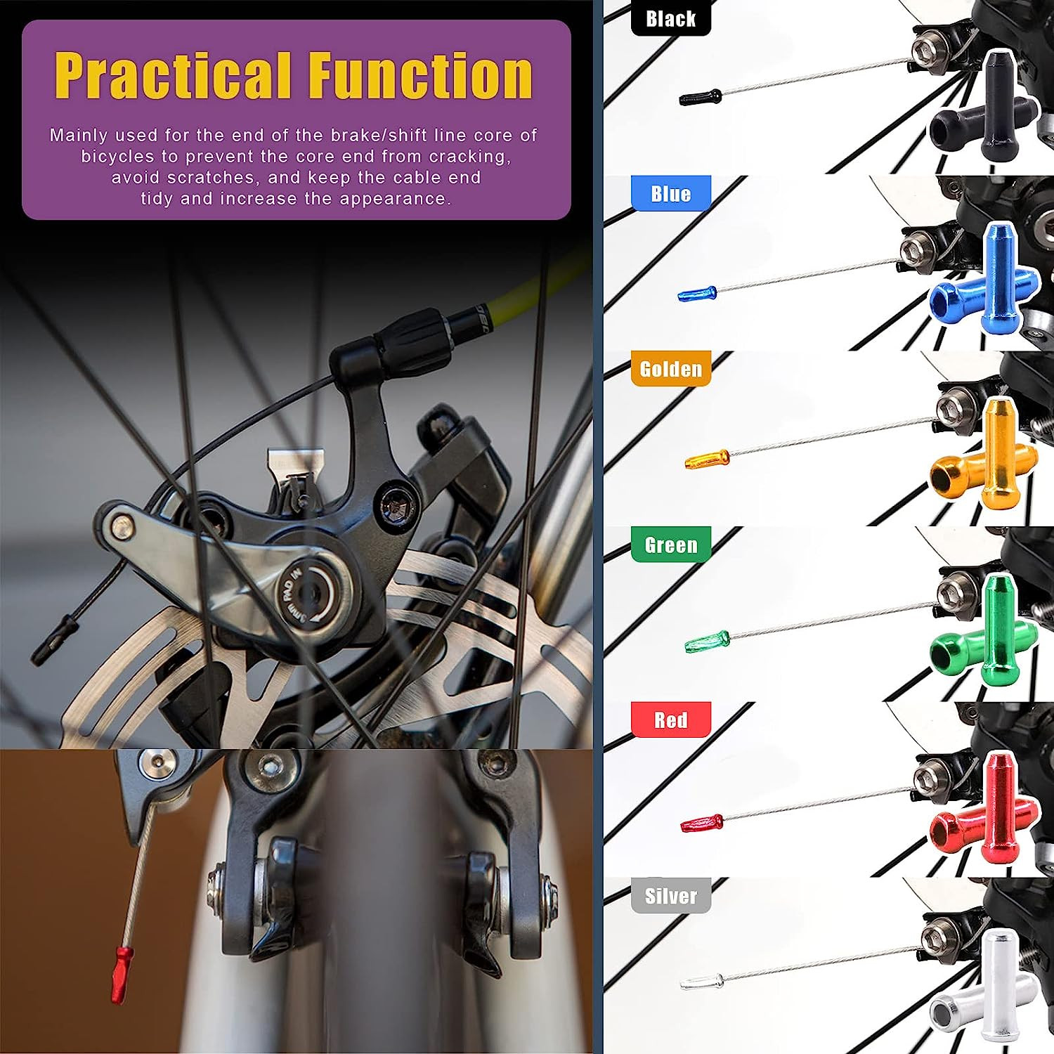 Stainless Steel Bike Cable Cutter and Brake/Shift Cable Kit with Crimp Terminals