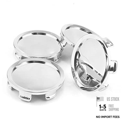 4PCS 75mm Wheel Center Caps OD 74.5mm / 2.93″, ID 70mm / 2.75″ Chrome