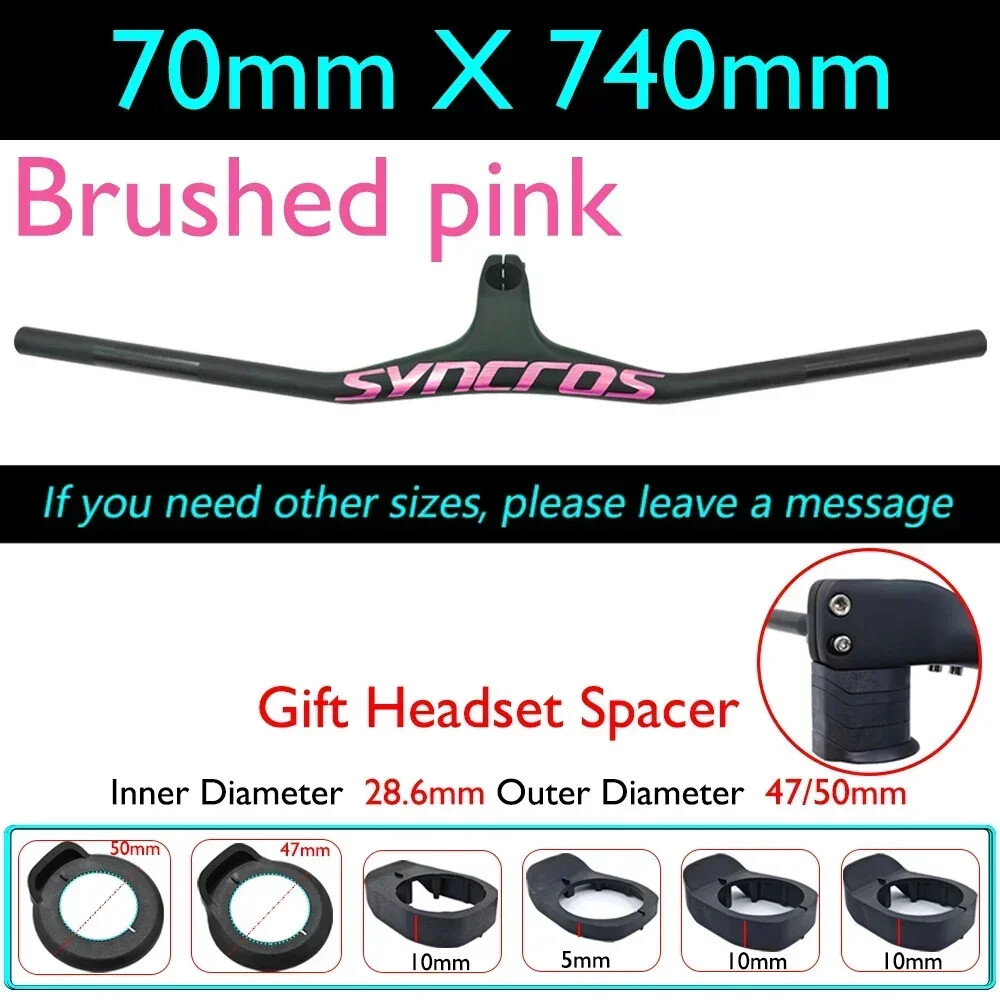 28.6mm Clamp 70/80/90mm -17°Degree Carbon Fiber MTB Bicycle Integrated Handlebar