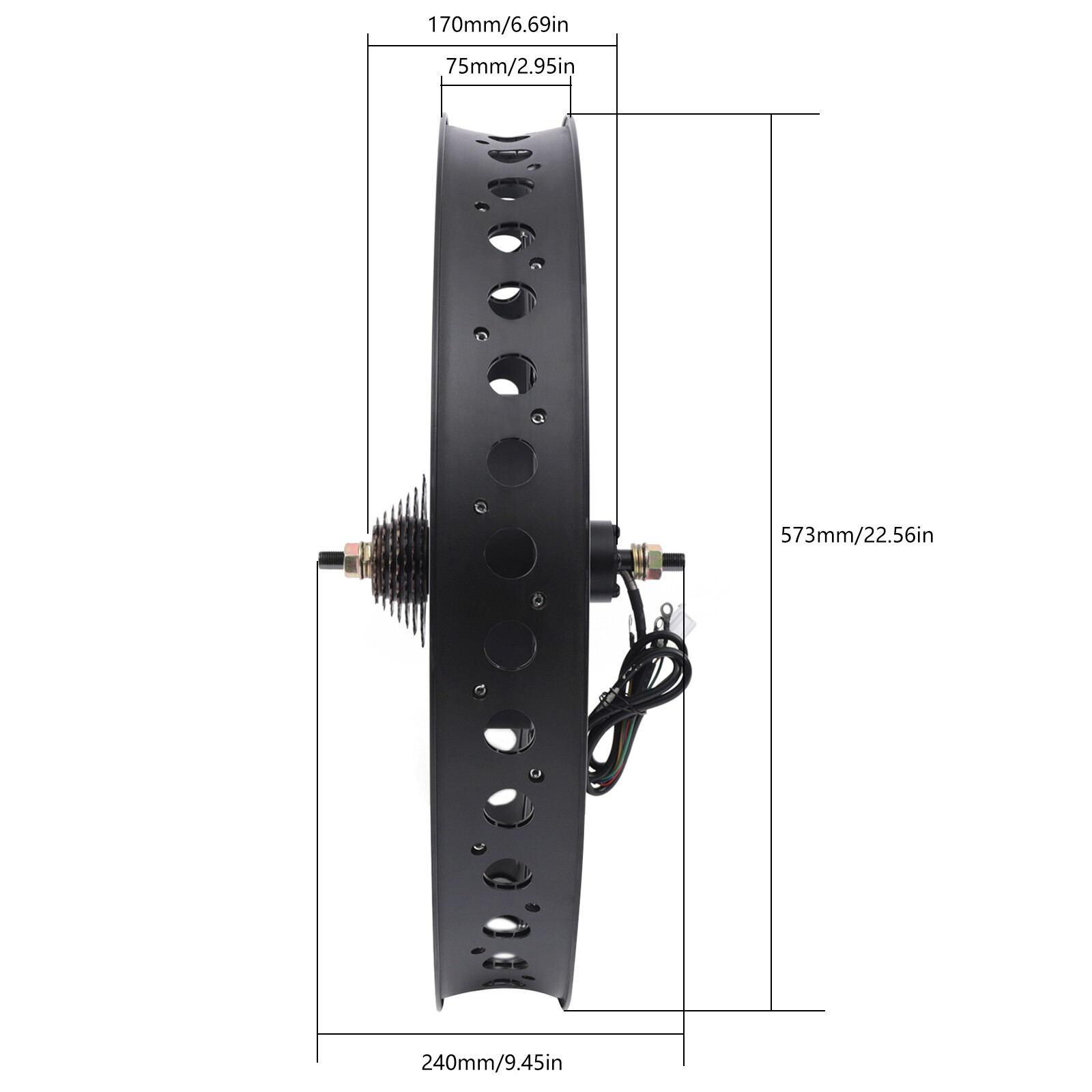 26×4.0» Fat Tyre 48V Electric Bicycle Conversion Kit E-Bike Hub Motor LCD 1500W