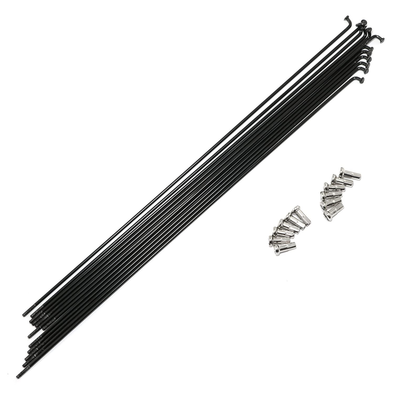 12pcs Black 304 Stainless Steel Spokes and Nipples 260mm Mountain Bike/Road B…