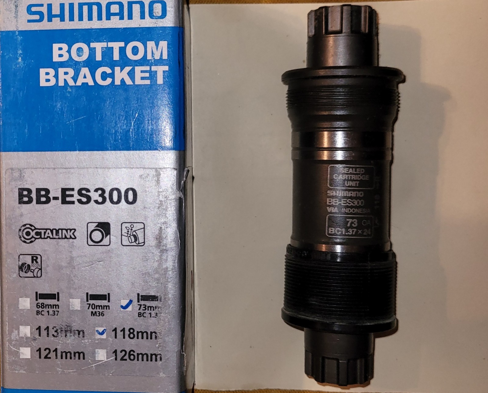 SHIMANO BB-ES300 OCTALINK V2 BOTTOM BRACKET ENGLISH 68 MM & 73 MM BC 1.37 NIB