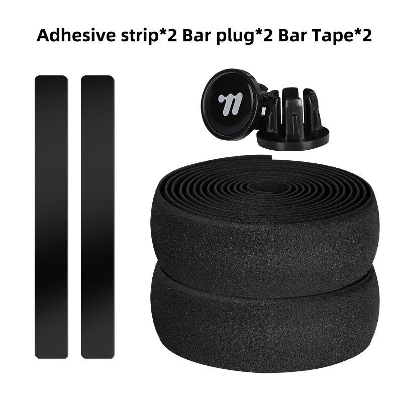 West Biking Road Bike Bicycle Handlebar Tape PU EVA Handlebar Tape Black One Pair