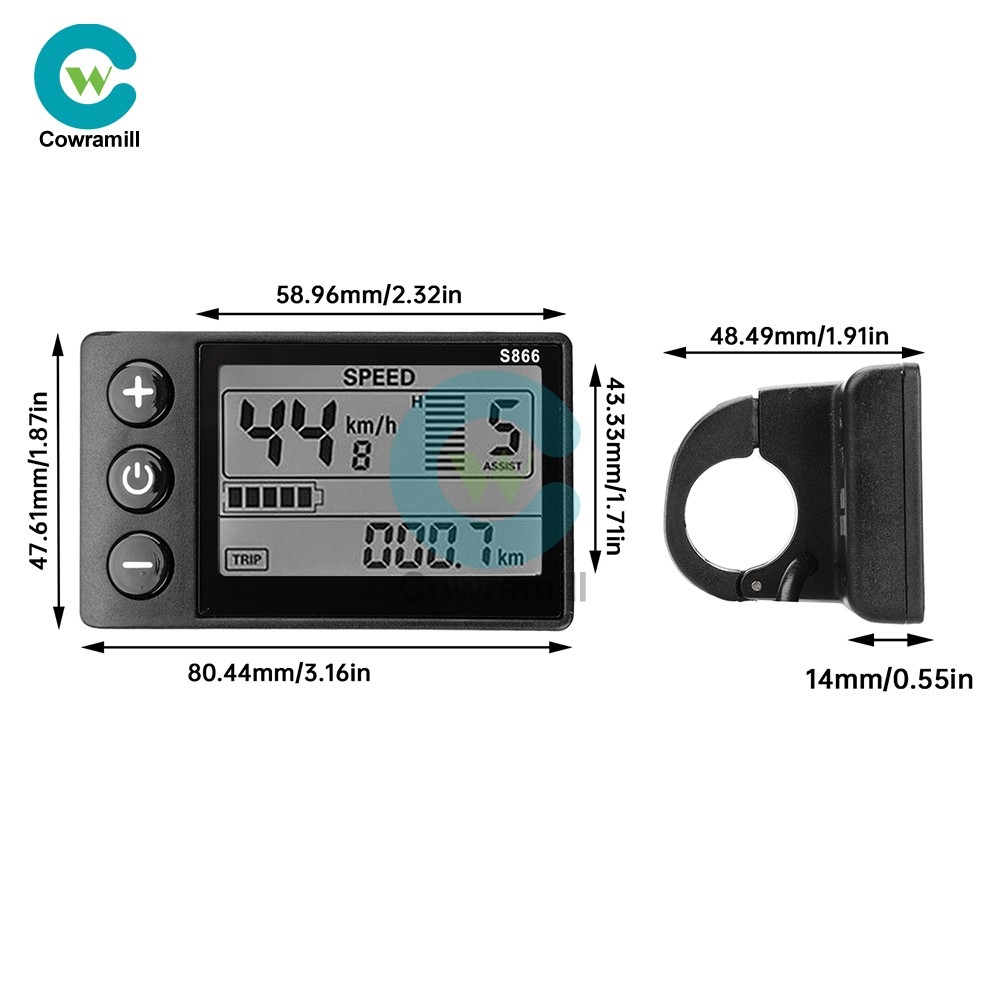 36V 48V 64V 30A Sine Wave Brushless Motor Controller 750W-1500W Drive S866 Gauge