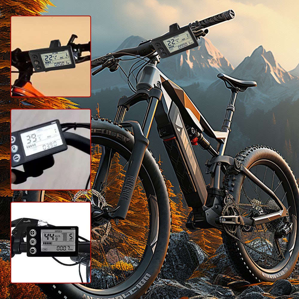36/48/64V 750-1500W Brushless Motor Speed-Control E-Bike S866 LCD Display Meter