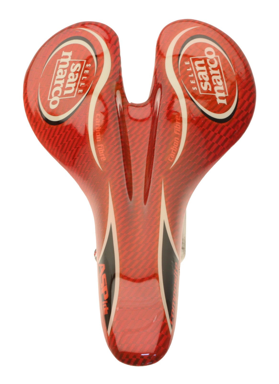 Selle San Marco Aspide Saddle Carbon Fiber Body Titanium Rails Red NIB NOS NEW