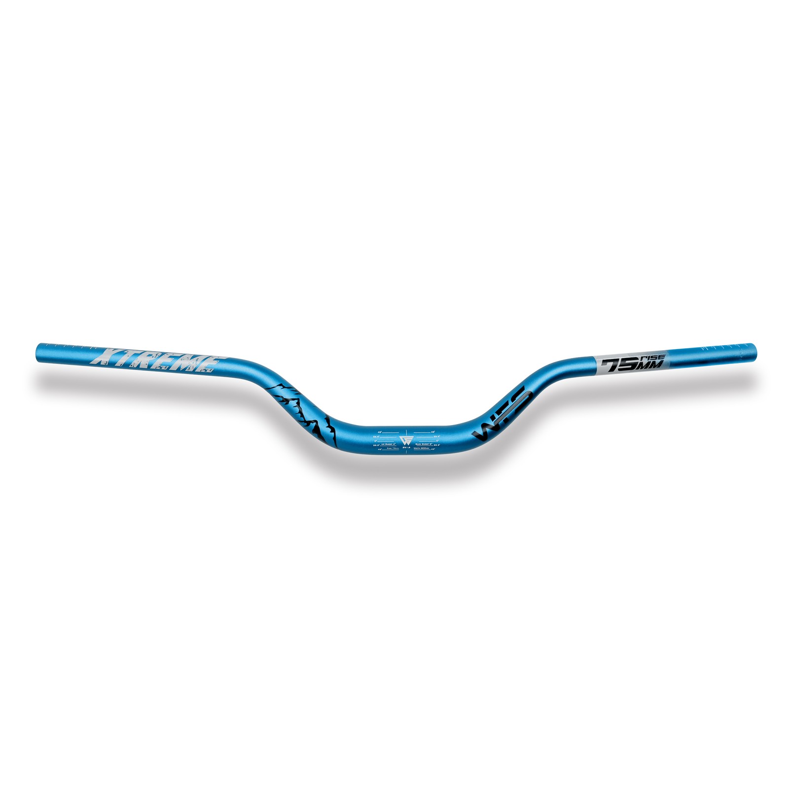 WFS Xtreme 31.8 x 800mm Handlebar 75mm Rise, Blue
