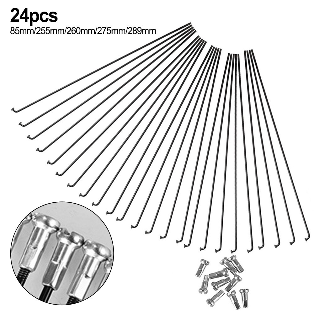Replacement Steel Spokes and Nipples For 275MM for For 27 5 Bikes (24 Pcs)