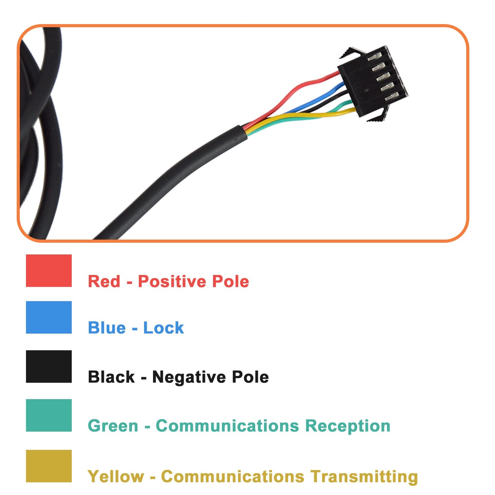 EBike 5 Pin Extension Conversion Cable Line Adapter Connector Electric