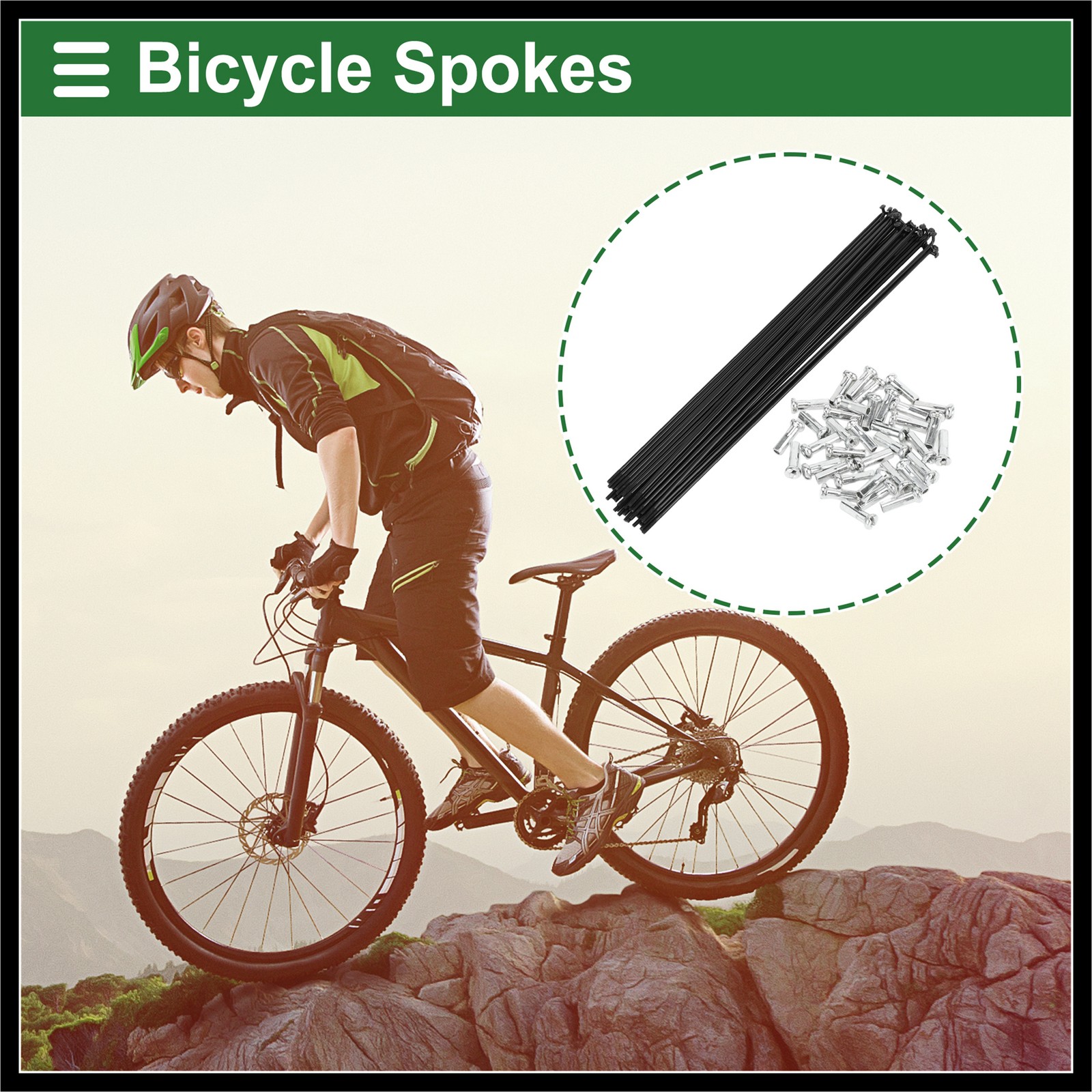 1Set 14G 245mm Length Bicycle Spokes Nipple Carbon Steel Black Universal