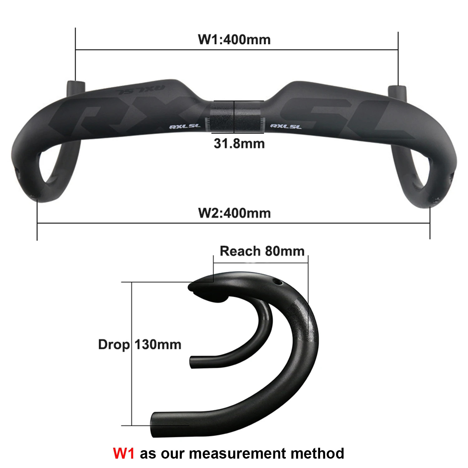 Road Bike Cycling 3K Glossy Internal Routing Carbon Handlebar 400/420/440mm