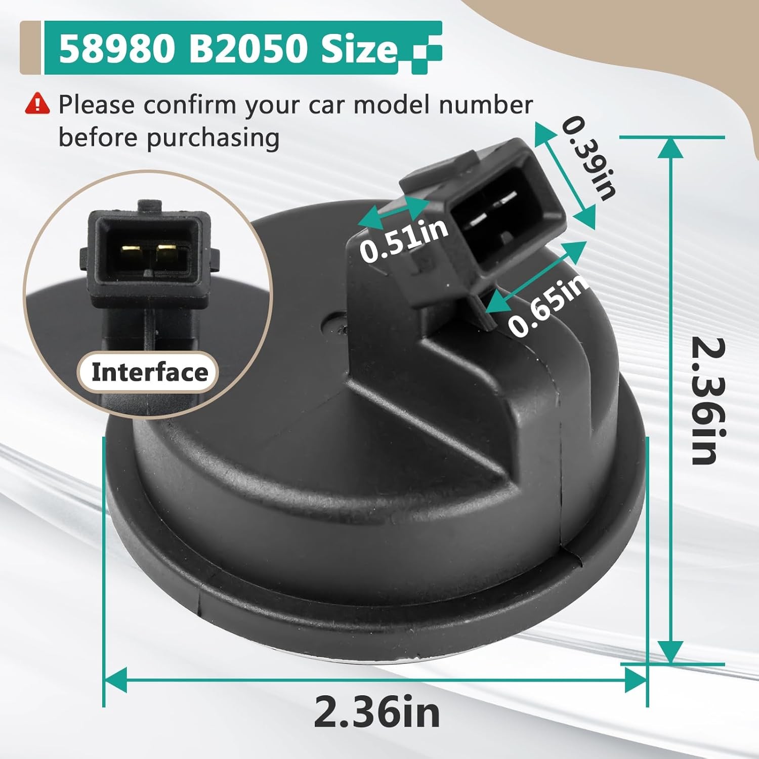 2 Pcs 58980-B2050 Rear Hub Bearing ABS Speed Sensor | Compatible with Kia Soul 2