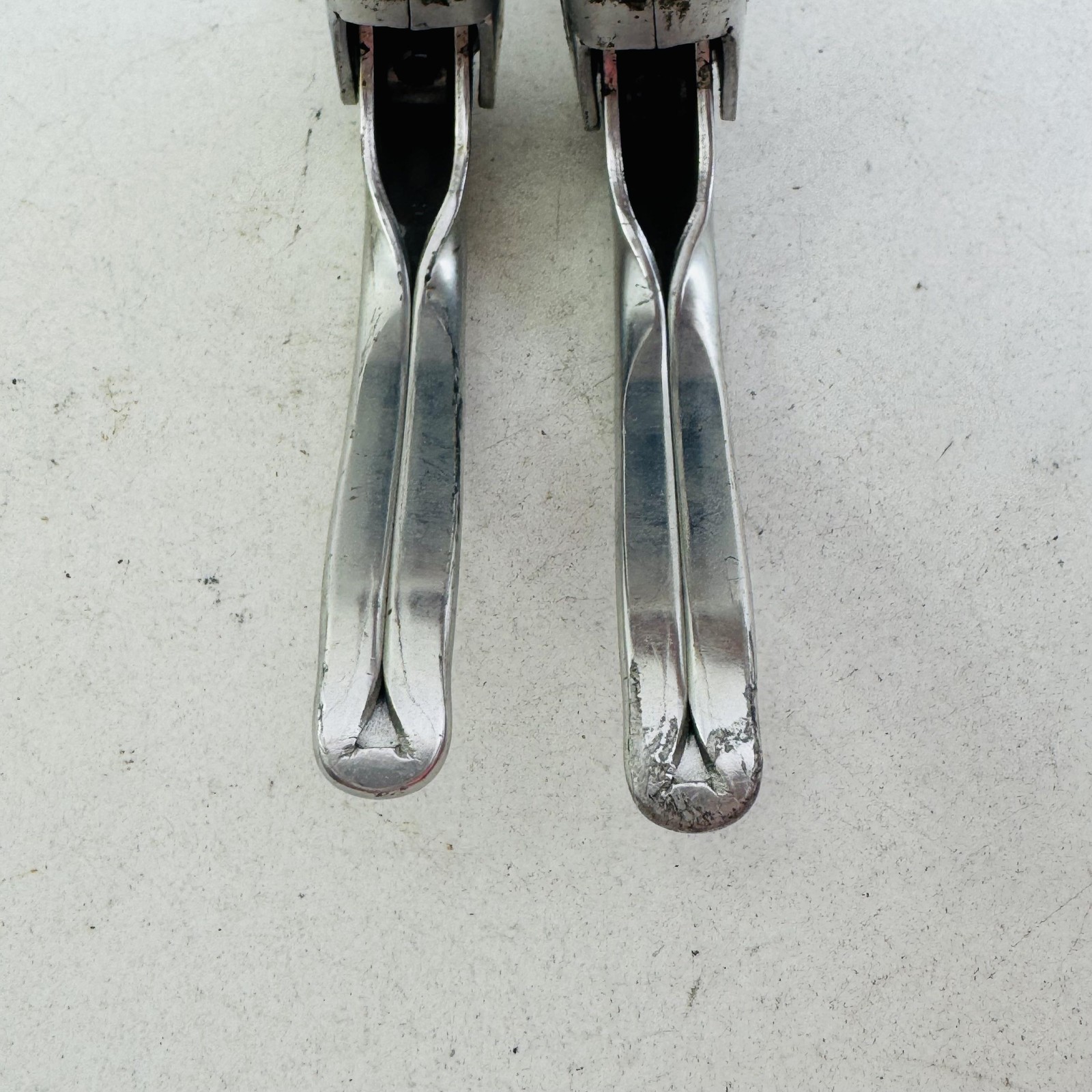 Vintage Dia-Compe Brake Levers Pair 4-Finger Drilled Flat Bar Silver Bike A98