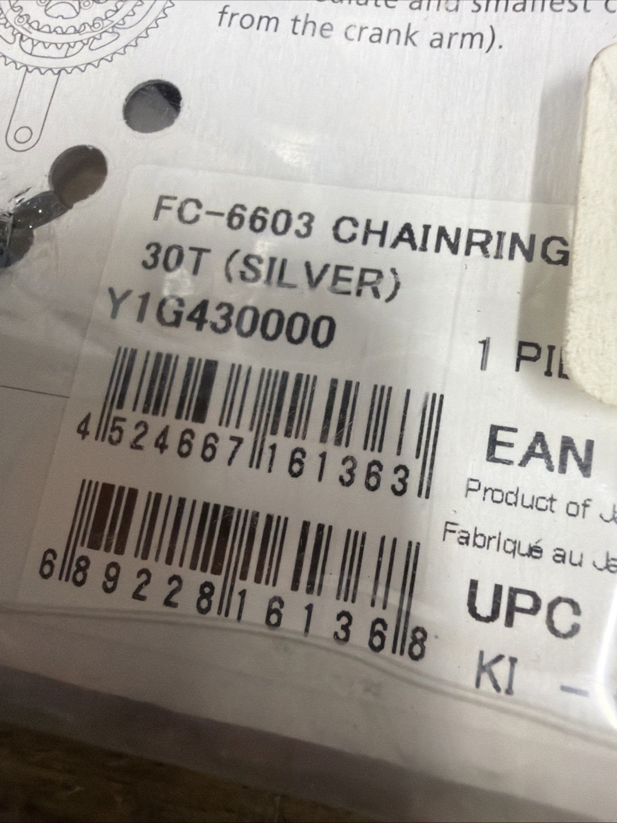 Shimano FC-6603 Chainring 30T Silver 10 speed Triple
