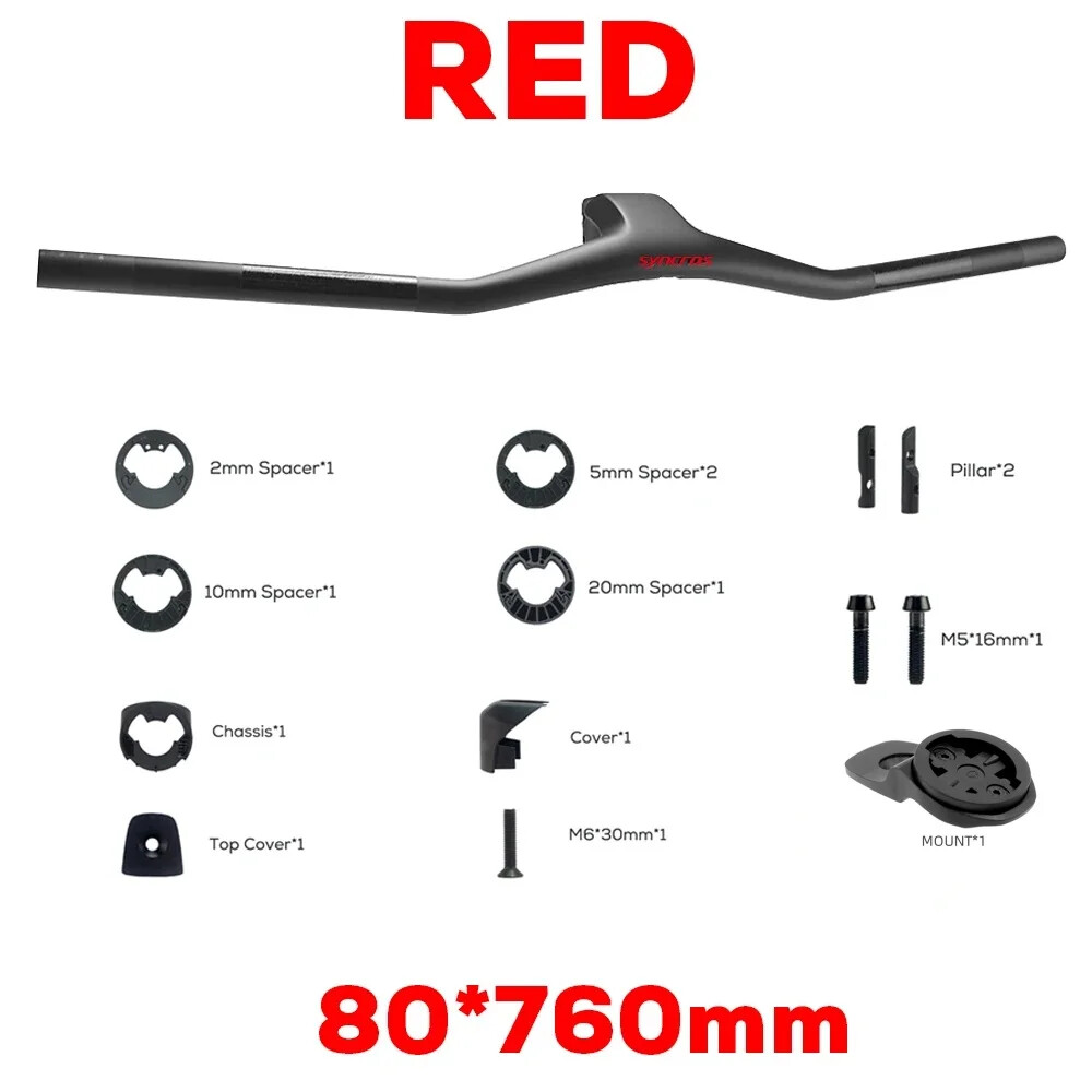 740MM -40 Degrees Full Carbon Fibre Integrated Cockpit MTB Handlebar Accessories
