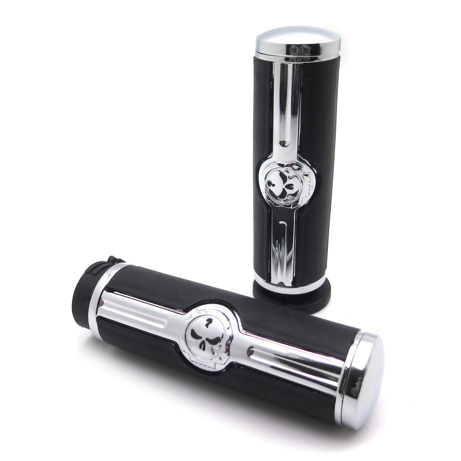 XKMT-Chromed Handlebar Skull Grips to Compatible Adult, Same as picture shown