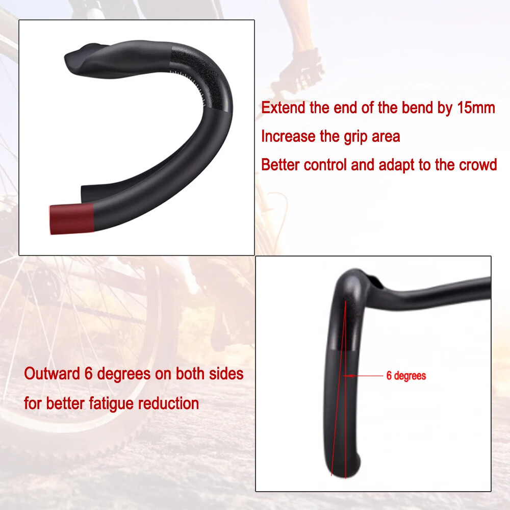 31.8mm Carbon Road Handlebar Gravel Bike Internal Wiring Drop Bar 400/420/440mm