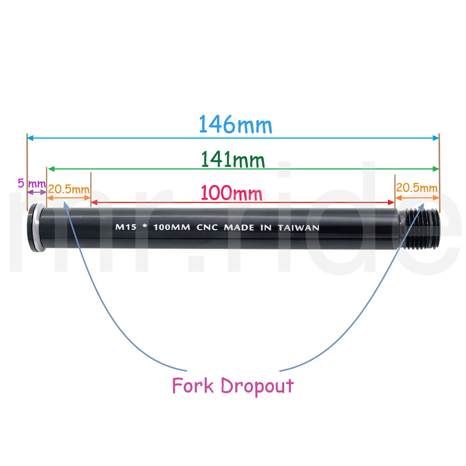 Front Thru Axle:15x100MM,Boost Hub Compatible,Black,50g,SR SUNTOUR Boost Fork