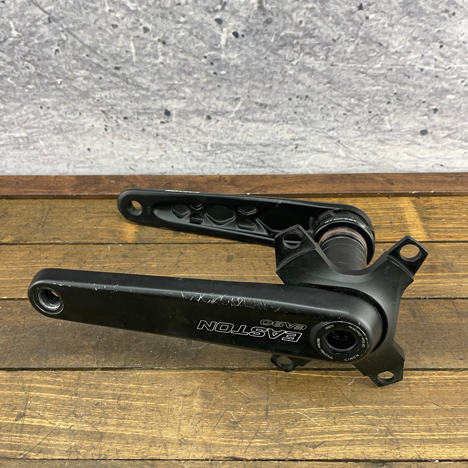 Easton EA90 Crank Set 175 mm Asymmetric 4 Bolt Alloy Road Black BB Untested