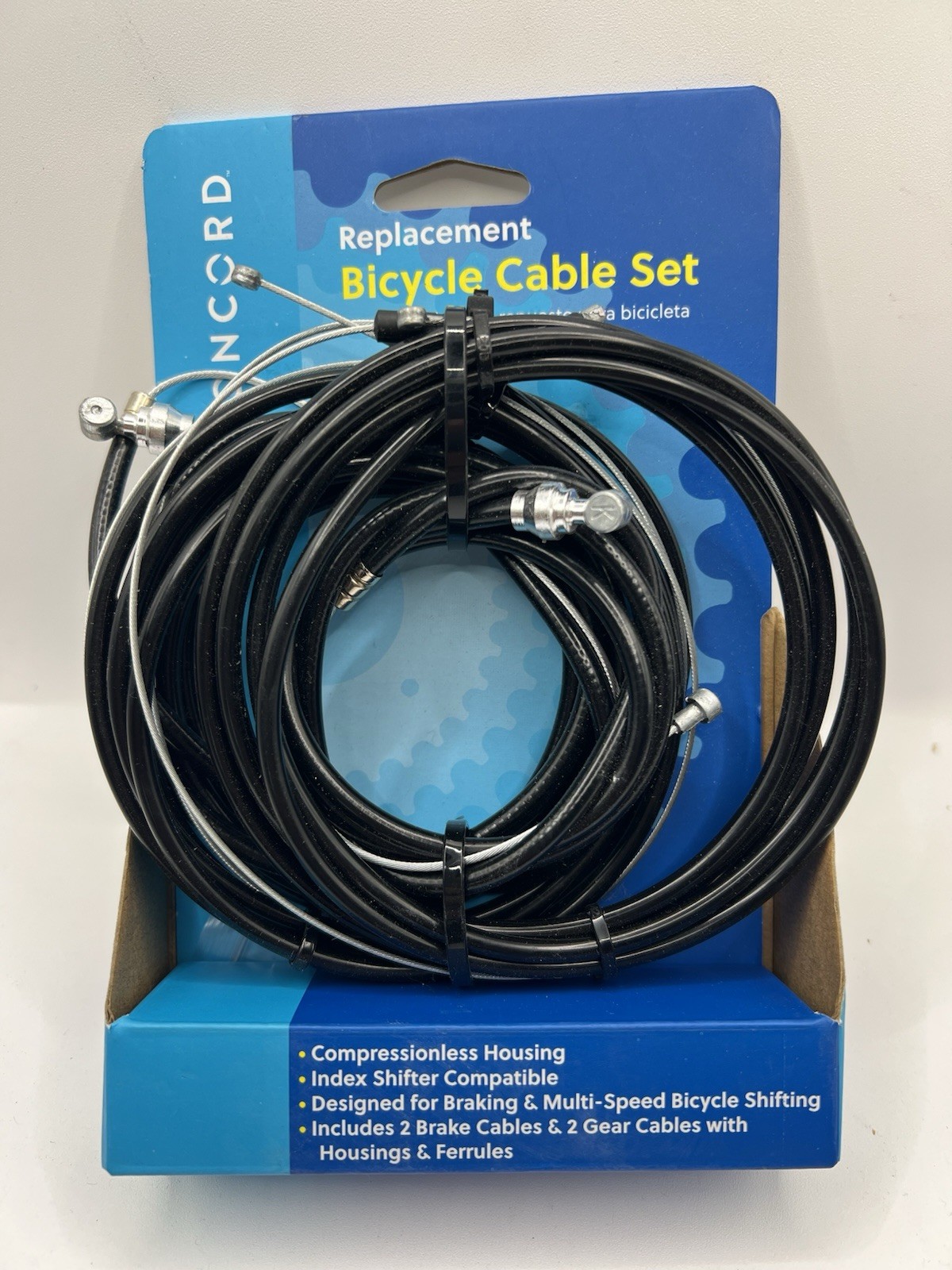 Concord Replacement Bicycle Brake & Gear Cable Set – 0.13 in, 11 oz