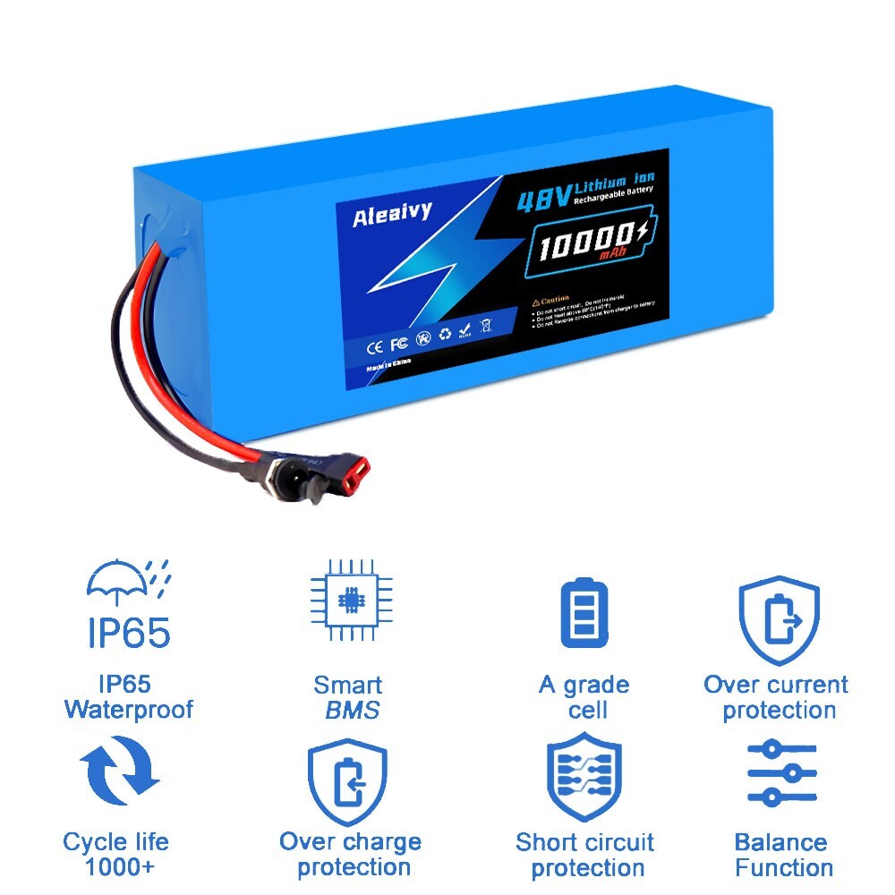 48V 10Ah E-Bike Battery 500W Li-ion, Compatible 48V Electric Bicycles/Scooters