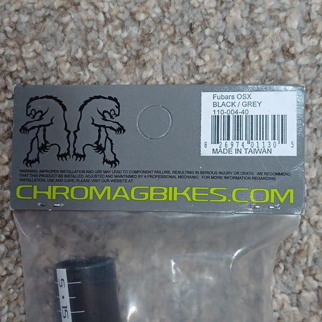 Chromag Fubars OSX Aluminum Mountain Bike Handlebar Black/Grey 110-004-40