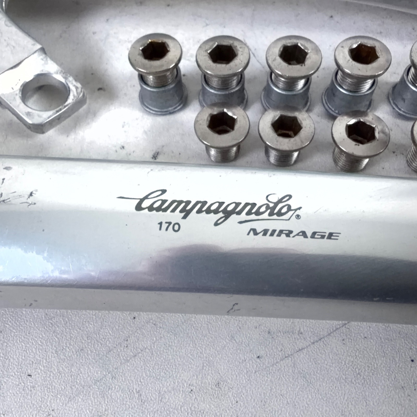 Campagnolo Mirage Triple Crank Arm Set 135/74 BCD, 170mm Arms, Silver /w Screws
