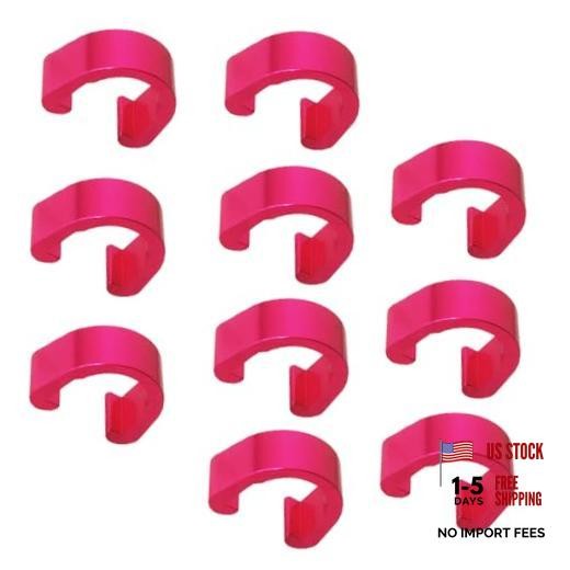 8 Colors C-Clips Clamps Aluminum Alloy Metal U-Clips Buckle MTB BMX 10 pcs Pink