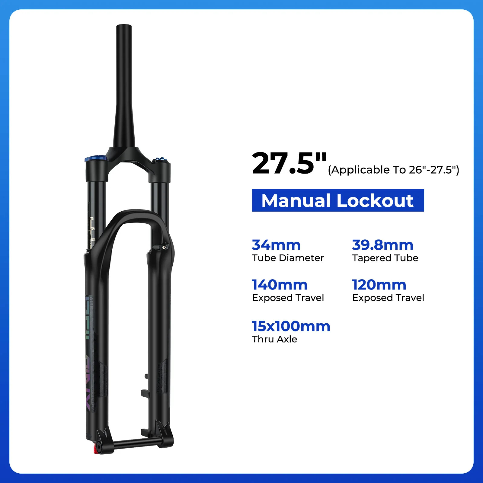 15x110mm0 29inch Air Oil Front Suspension Thru Axle Mountain Bicycle Fork Part