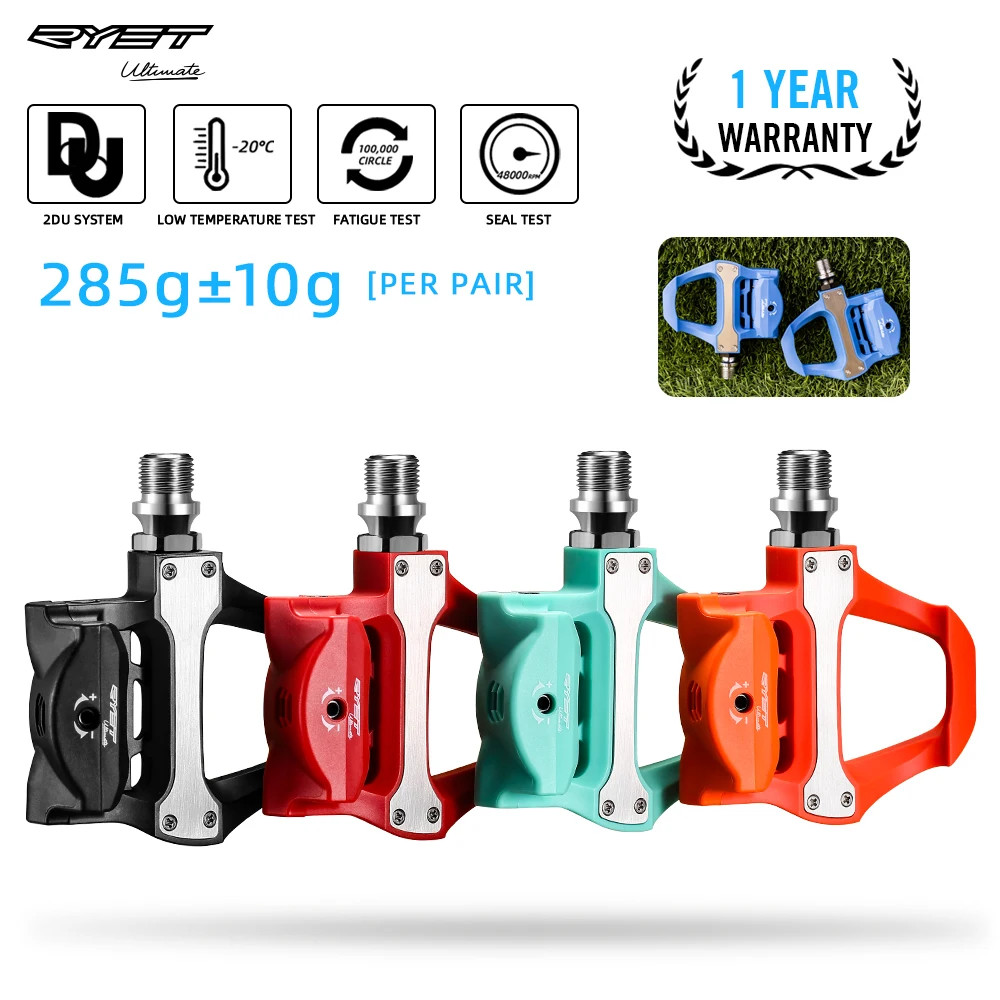 RYET Road Bike Clipless Pedals 285g SPD-SL Compatible with Cleats Sealed Bearing