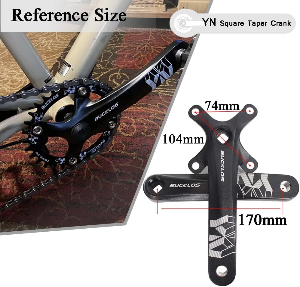 BUCKLOS 104bcd Bike Crank 30-42T Narrow Wide Single Chainring MTB Bike Crankset