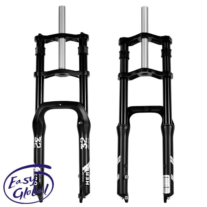 20 26*4.0″ Double Shoulder Oil Spring Fork Quick Release Disc Brake E-Bike Fork