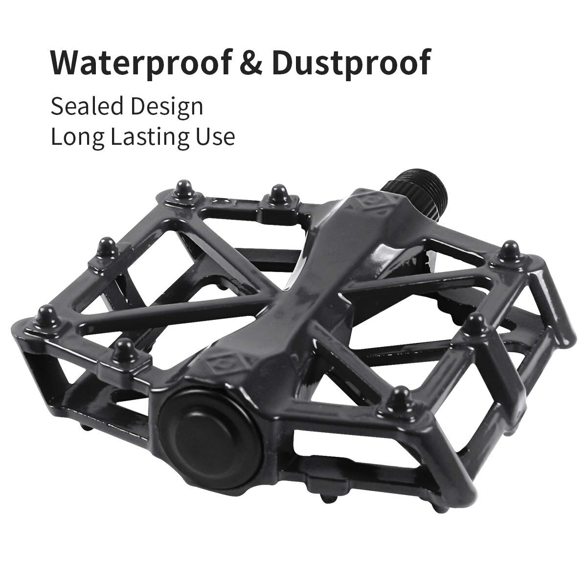 2Pcs Mountain Bike Pedals MTB Bicycle Flat Pedals 9/16» Aluminum Sealed Bearing