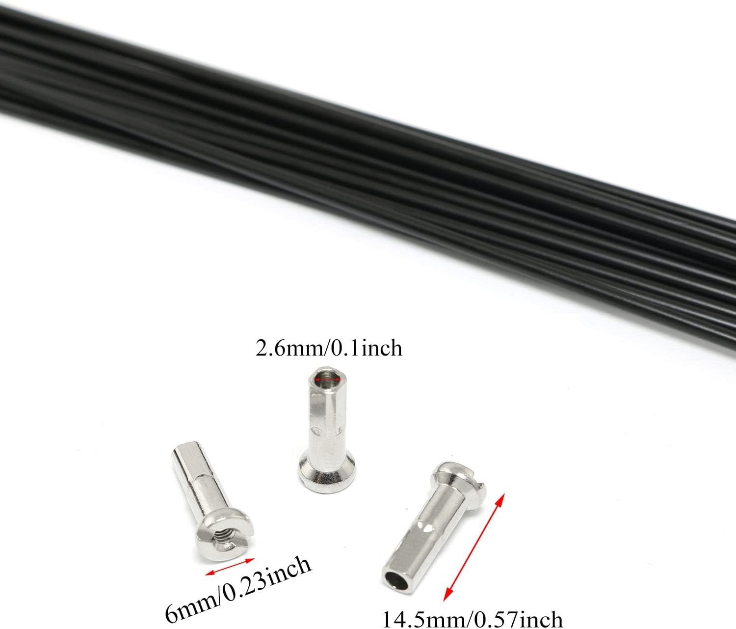 12pcs Stainless Steel Spokes 290mm Mountain Bike/Road Bike 14G Spokes Black w…