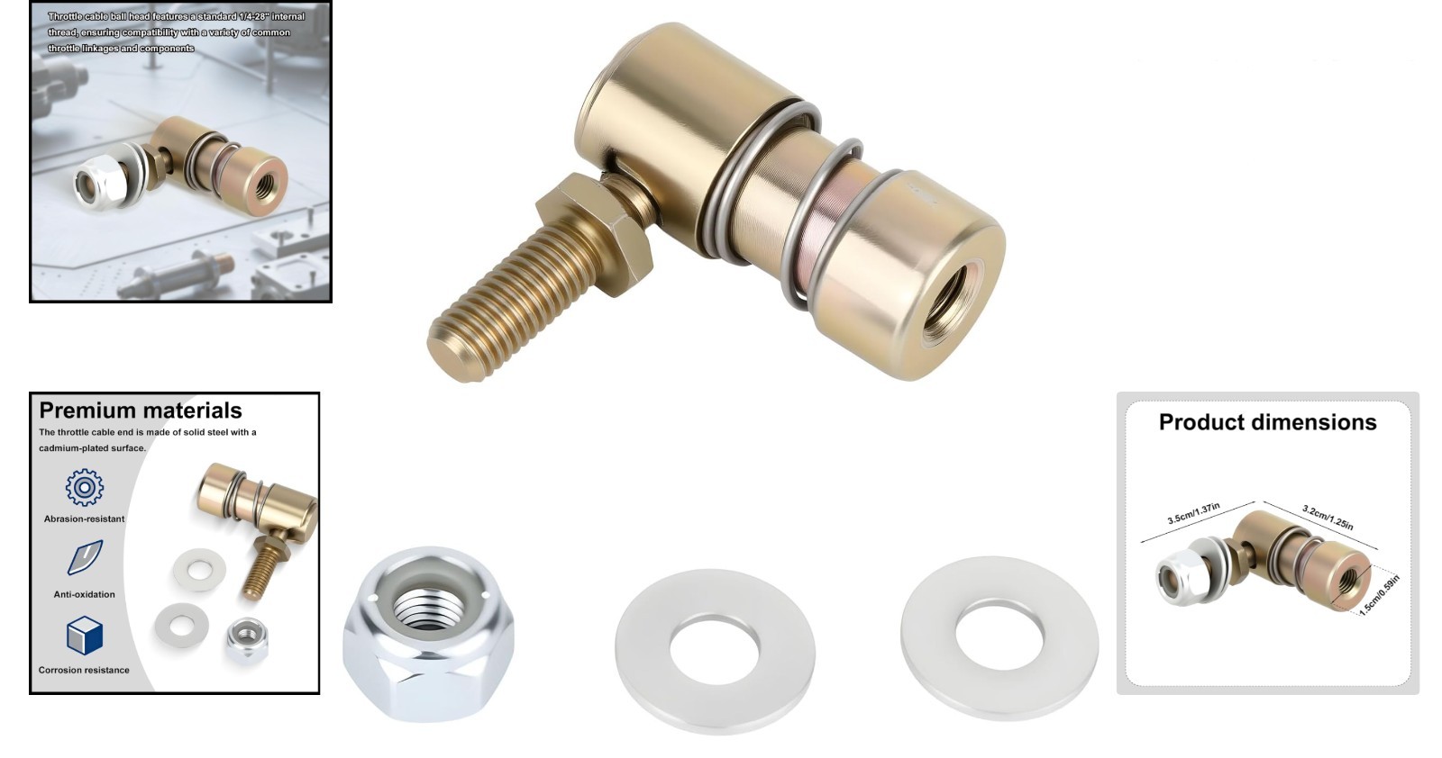 1/4-28″ Quick Release Throttle Cable Ball Joint – Durable Steel Component