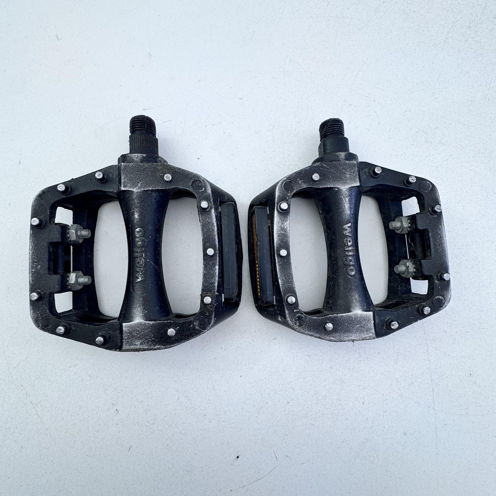 Wellgo Platform Pedals Pair Black Alloy Flat Bike 9/16 in MTB BMX Urban A20