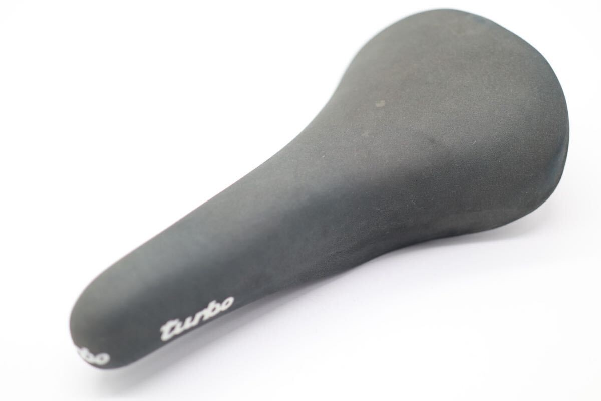 Selle Italia Turbo 1980 Black Leather Nubuck Saddle Classic Road MTB Made Italy
