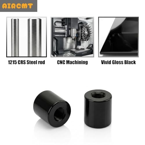 1 Pair Handlebar Riser Extension Spacers, Adds 1″ Height, Gloss Black Powder